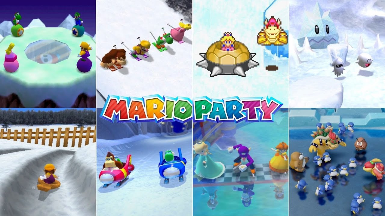 Evolution Of Ice & Snow Minigames In Mario Party Games [1998-2018]