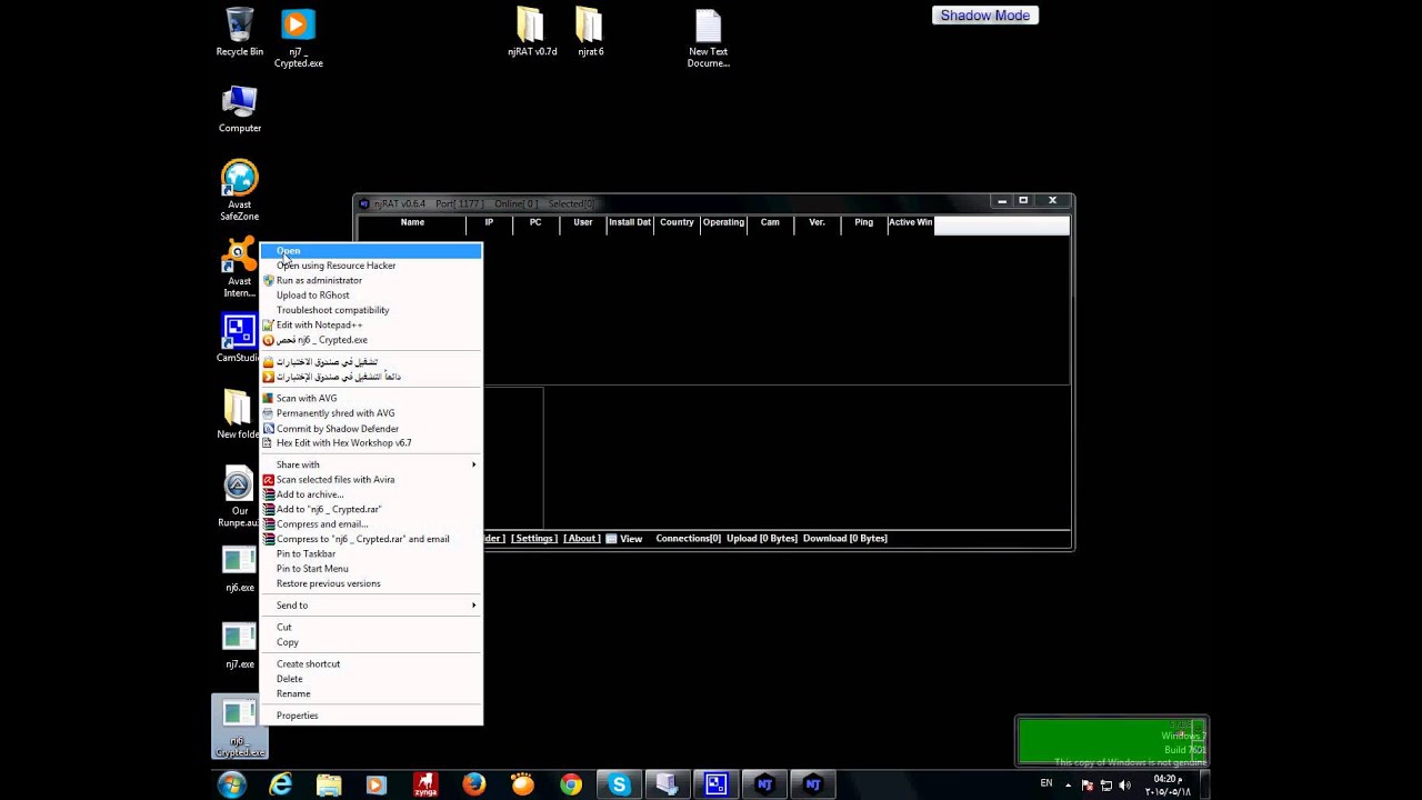 Njrat tutorial and  net support test