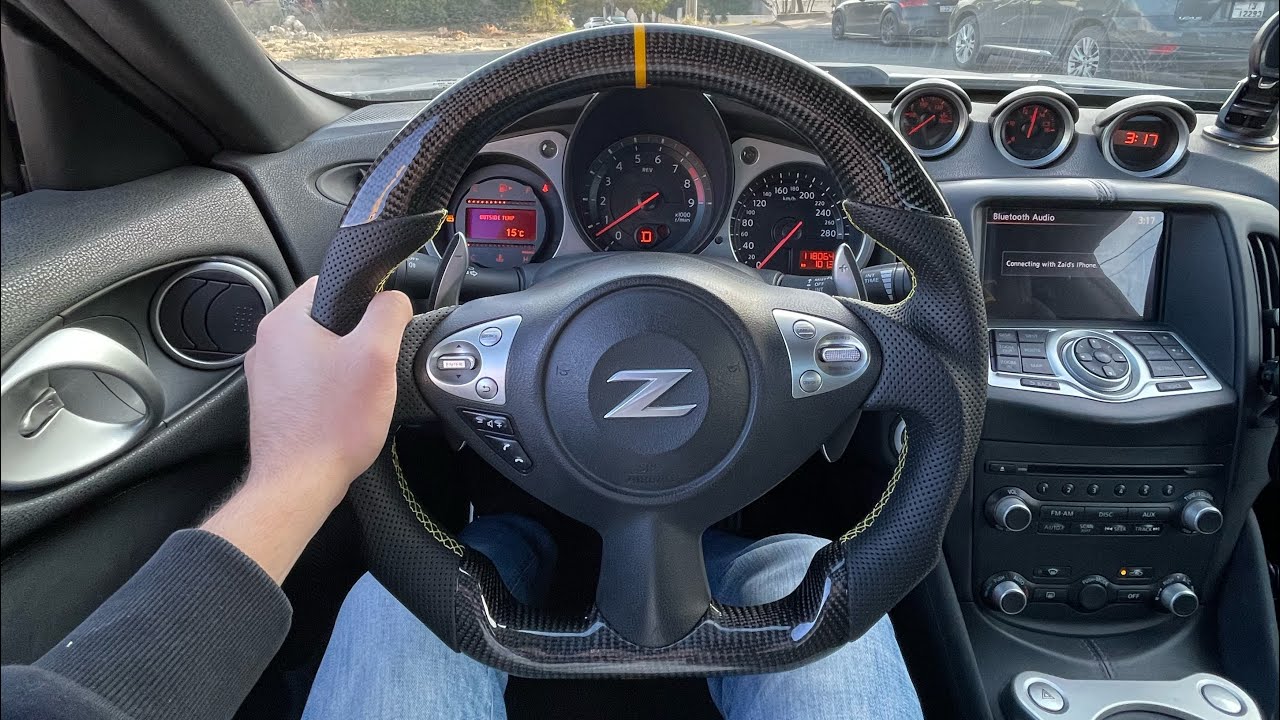 Nissan 370z Carbon fiber steering wheel installation| تركيب ستيرنج كاربون فايبر للنيسان ٣٧٠
