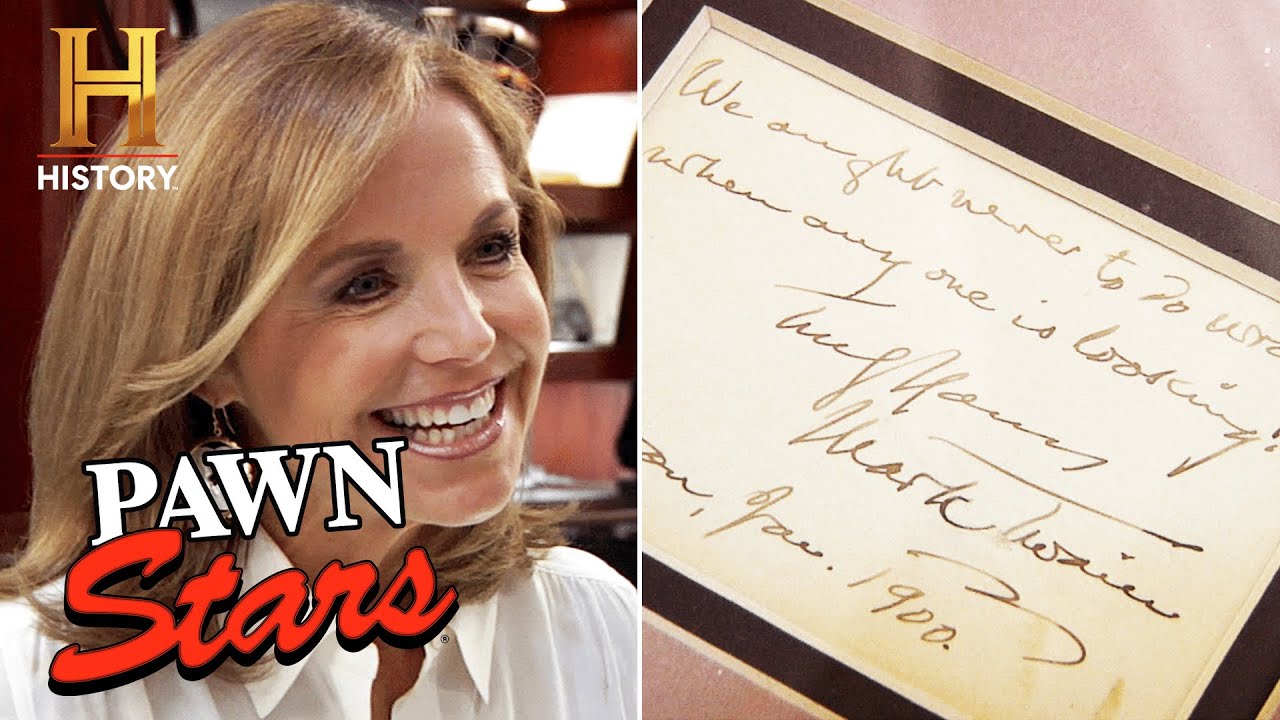 Katie Couric's BIG MONEY DEAL for Mark Twain Quote (Season 8) | Pawn Stars
