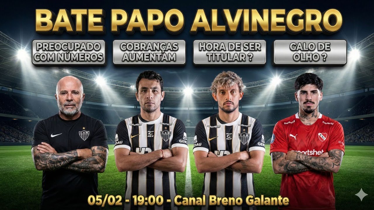 🛑AO VIVO🛑SAMPAOLI PREOCUPADO 🔸COBRANÇAS AUMENTAM 🔸HORA DE SER TITULAR ❓ GALO DE OLHO ❓