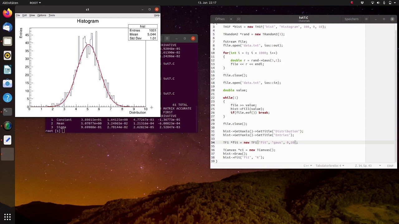 CERN ROOT Tutorial 9: Fit Function and Parameters
