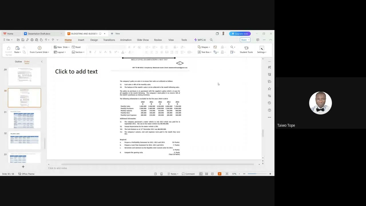 PM.CASH BUDGET ANALYSIS USING MAY 2015 QUESTION 2.