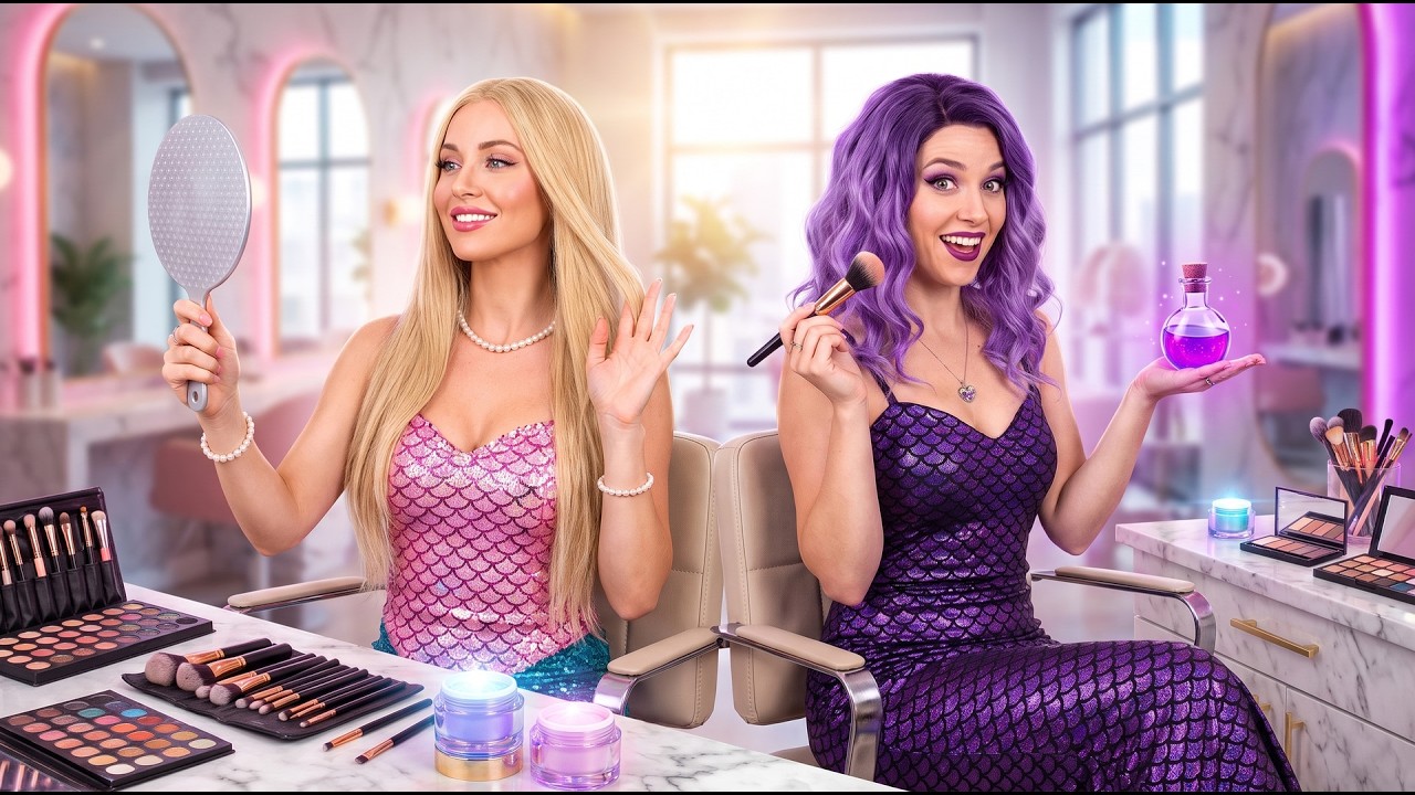 РОЗОВАЯ Русалка 🧜‍♀️ vs ФИОЛЕТОВАЯ Русалка ✨ Кто выиграет битву преображений? 💫