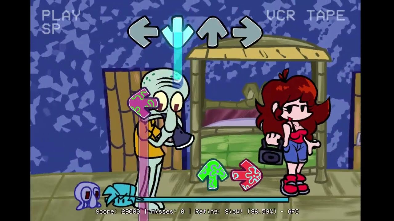 Friday Night Funkin' VS Spongebob Lost Episodes FULL WEEK + Squidward Red Mist/Crimson (FNF Mod)