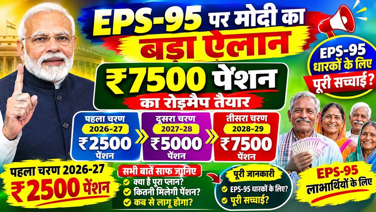 EPS 95 Pensioners ₹7500/- Big News: Monthly Pension Calculation Rules & EPFO Official Circular 2026