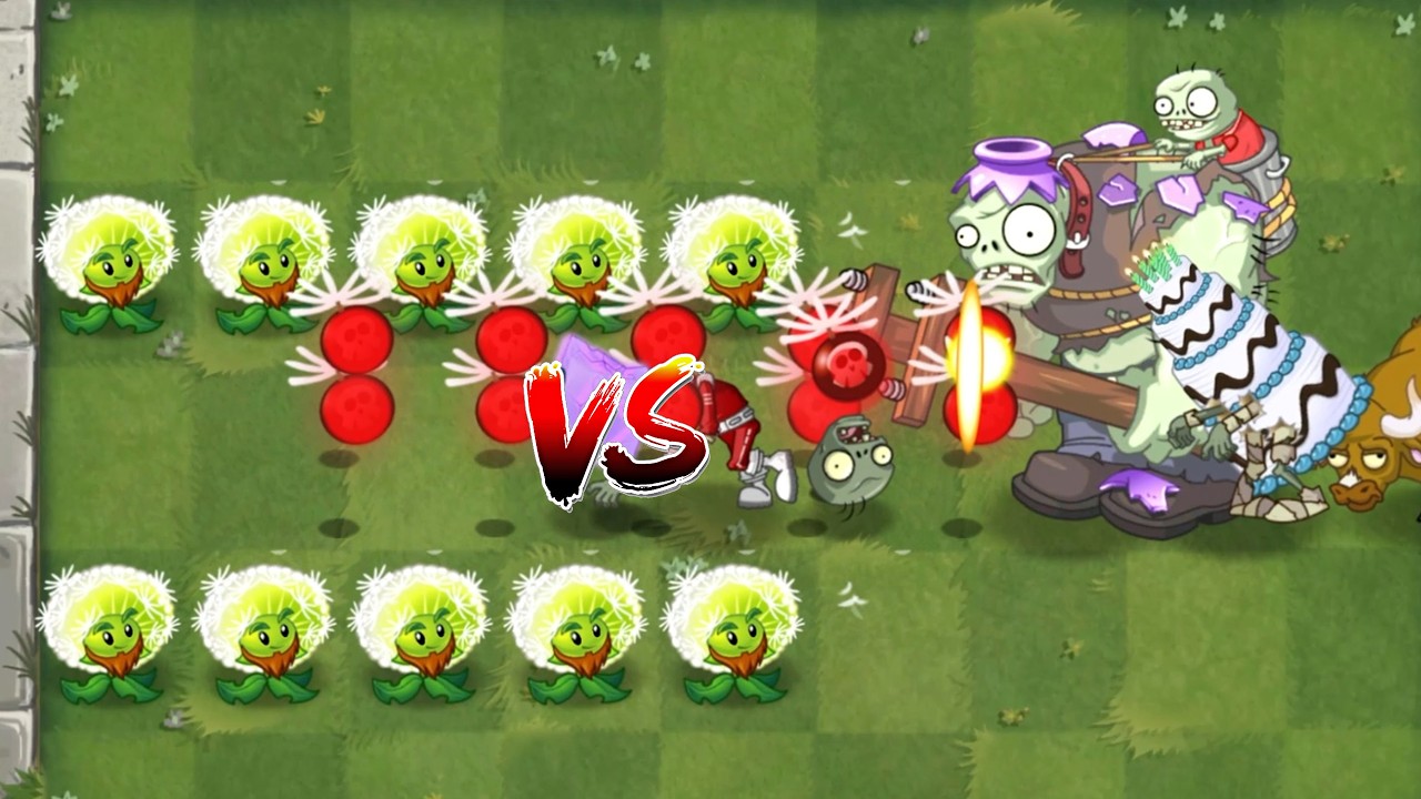PvZ 2 - 10 Same Plants Vs 4 Random Zombie Vase Breaker - P95 - What team is the best?
