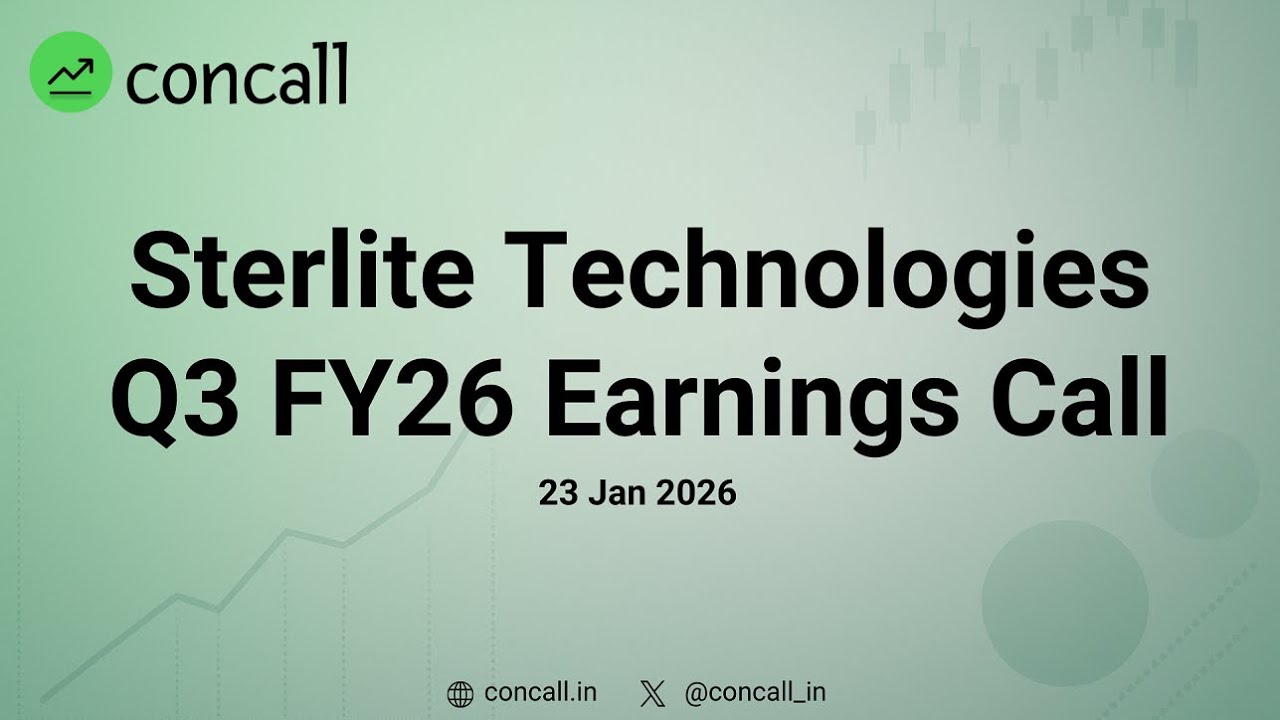 Sterlite Technologies Q3 FY26 Earnings Conference Call  | Concall.in