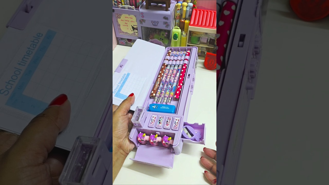 Filling password pencilbox with cute stationery ✨️ 💕 #cute #asmr #stationery #shorts #youtubeshorts