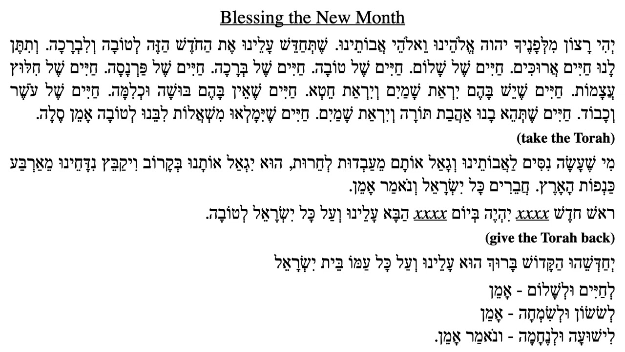 Birkat HaChodesh (simple and slow version)