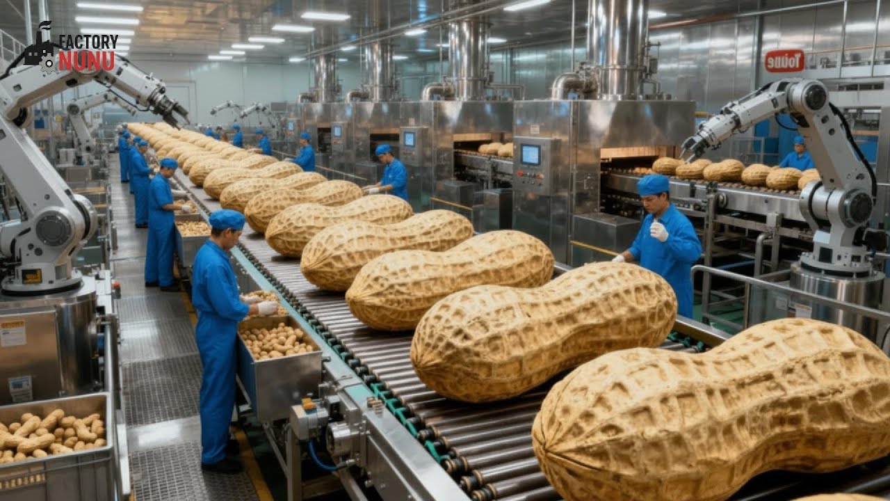 Inside the Factory NUNU: World's Most Advanced Peanut Oil Extraction Factory (Full Process)