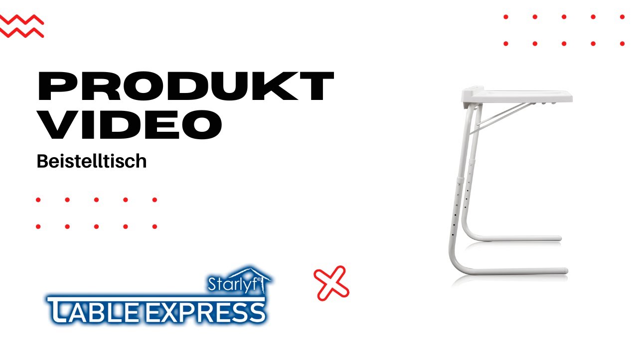 Starlyf&reg; Table Express  | Beistelltisch Doppel-L-Design, 18 m&ouml;gliche Positionen, zusammenklappbar