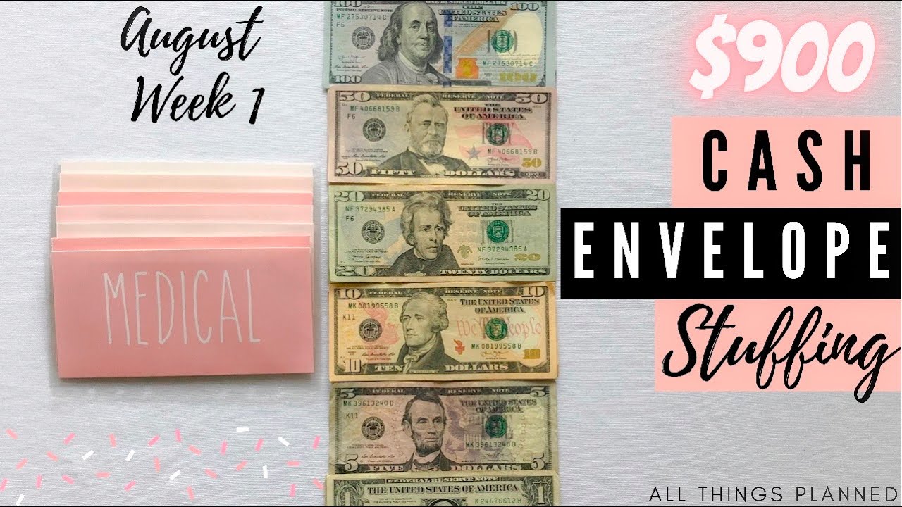 $900 CASH ENVELOPE STUFFING | August Budget 2021 | CASH ENVELOPE SYSTEM | All Things Planned