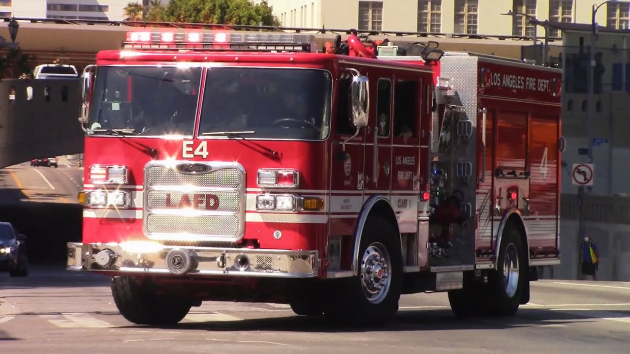 LAFD Engine & Rescue 4 and Rescue 3 Responding