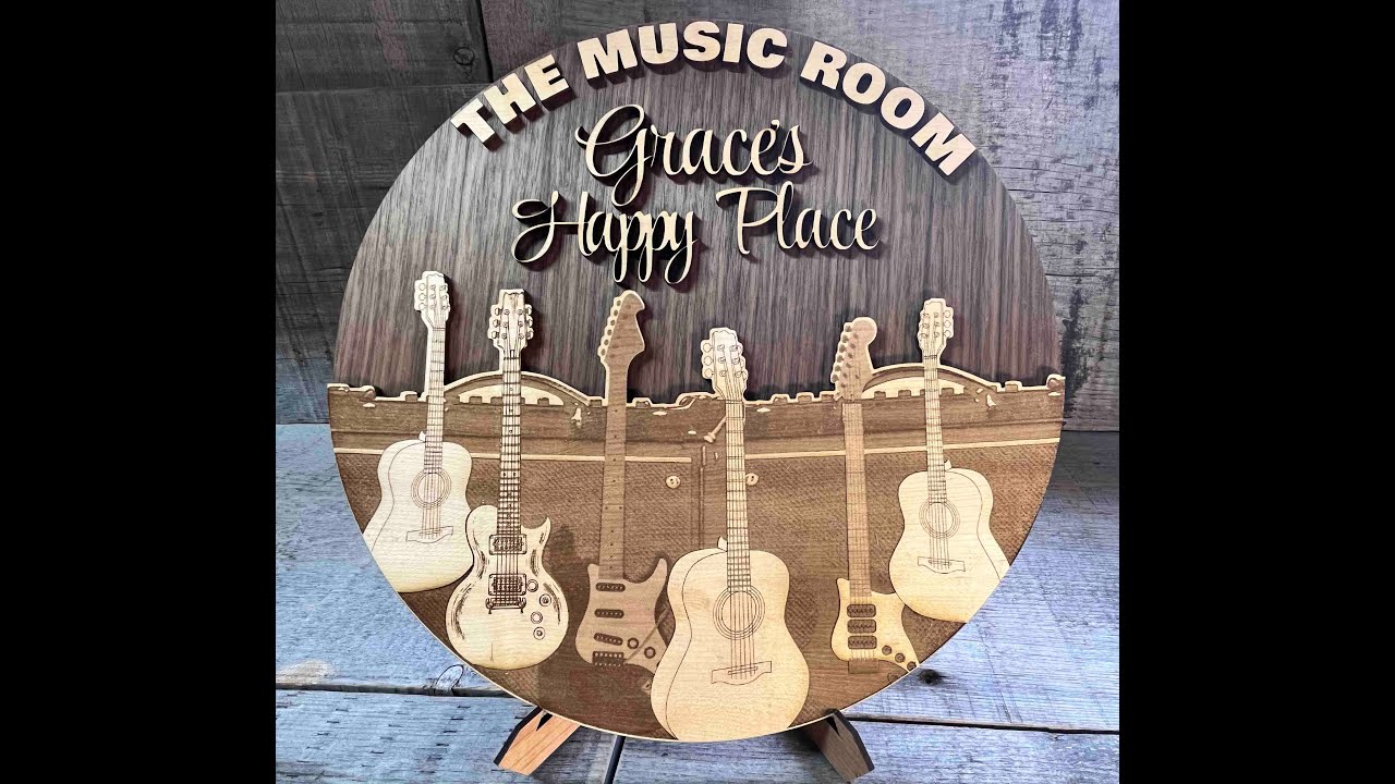 Wooden Dual Layer Custom Music Room Signs
