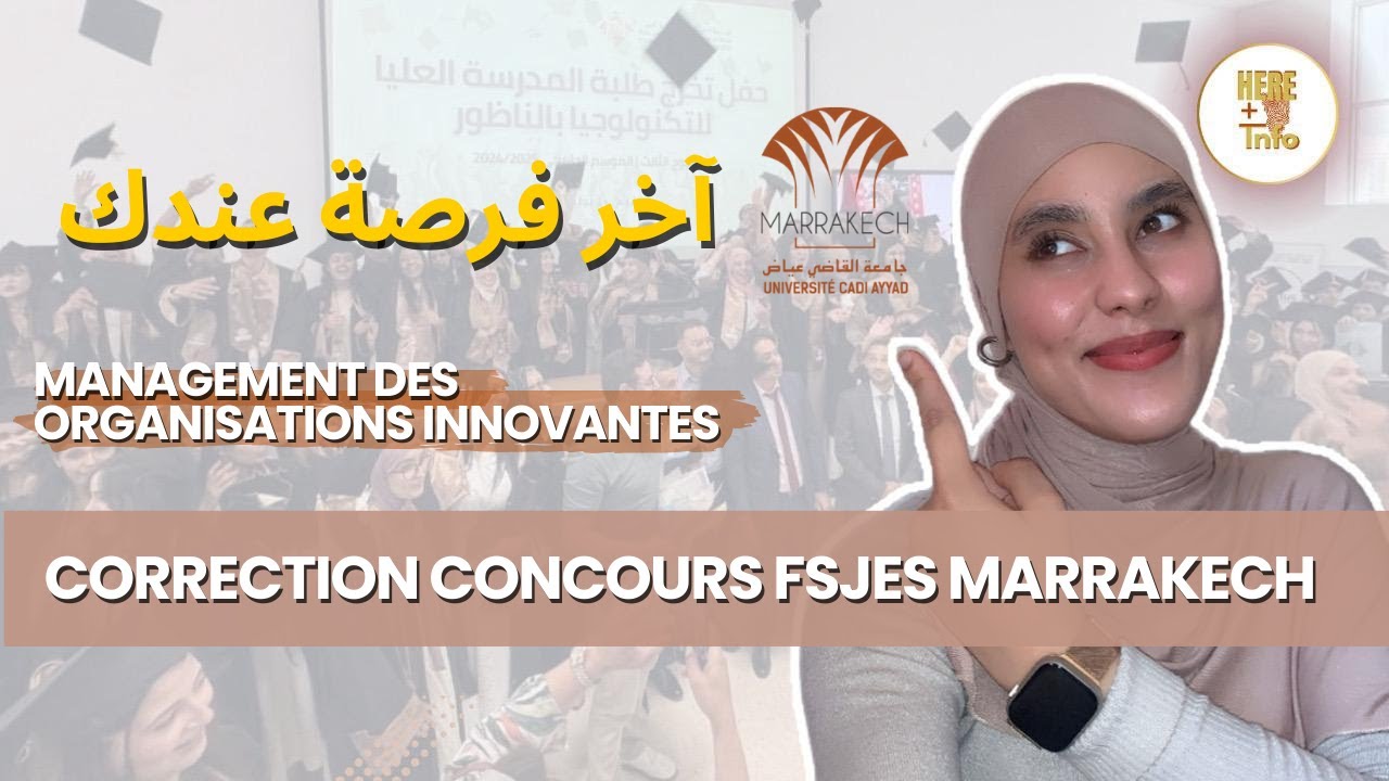Correction concours licence d’excellence Management des organisations innovantes Marrakech