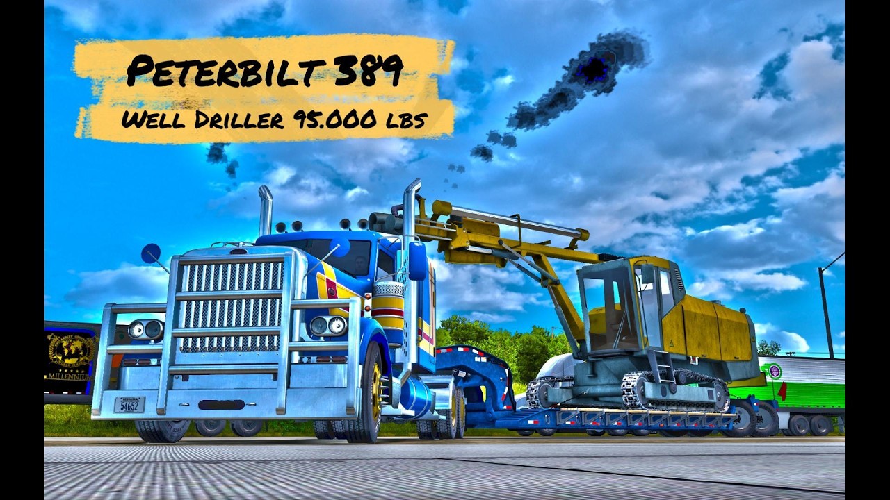 Overturned truck 16:50 (Almost!) | Well Driller 95000 lbs | American Truck Simulator | Peterbilt 389