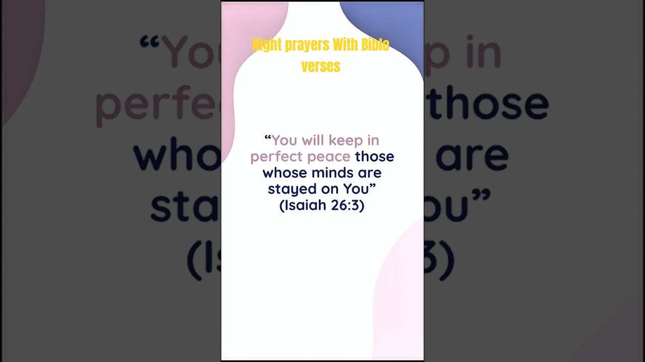 Night prayers With Bible verses 