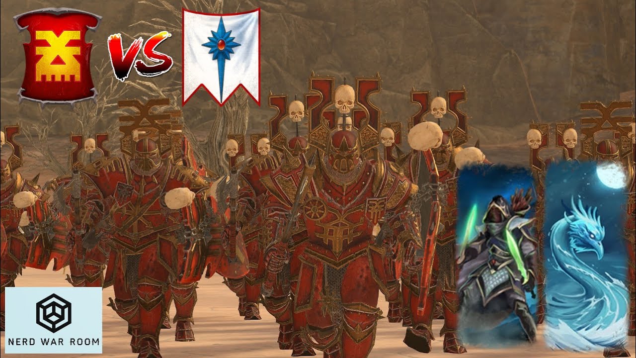 Khorne marches forward | Khorne vs High Elves - Warhammer 3 Domination