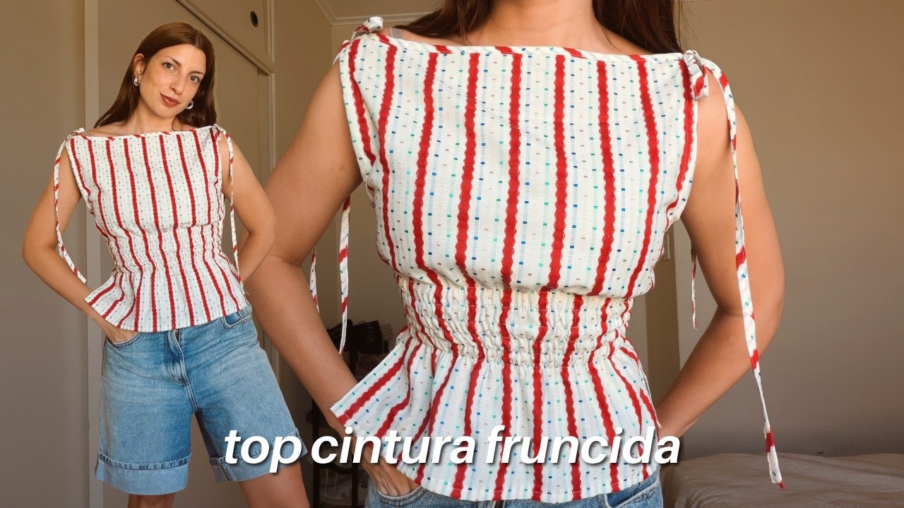 Cómo Hacer Un Top Con Cintura Fruncida *Muy Fácil