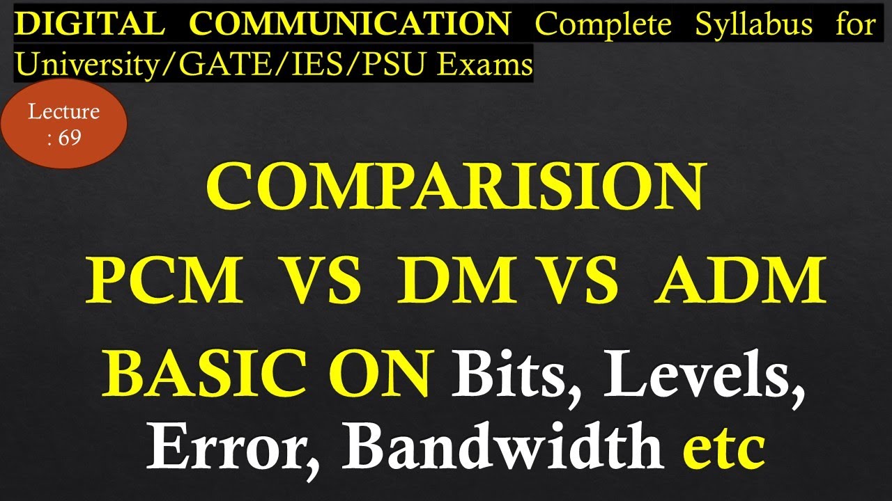 PCM vs Delta Modulation vs Adaptive Delta Modulation Summery Sheet | R K Classes | Lec 69