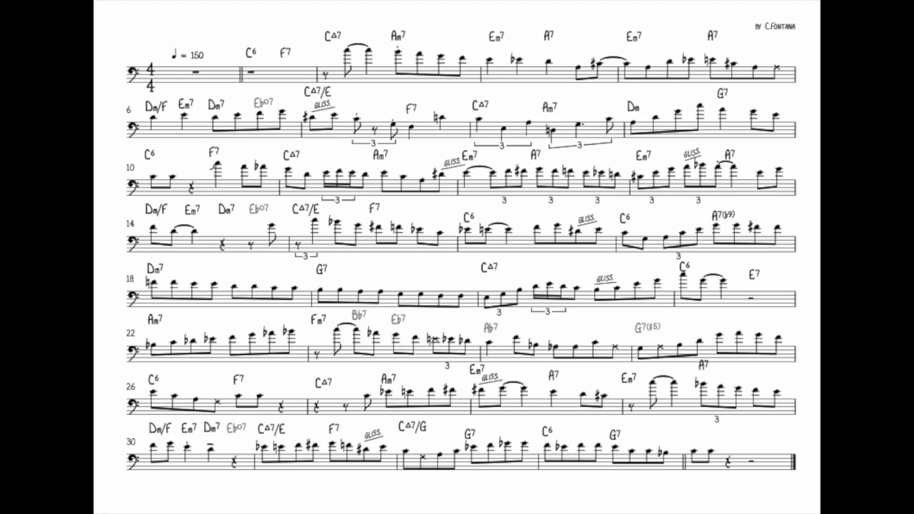 I LET A SONG GO OUT OF MY HEART - CARL FONTANA (SOLO TRANSCRIPTION)