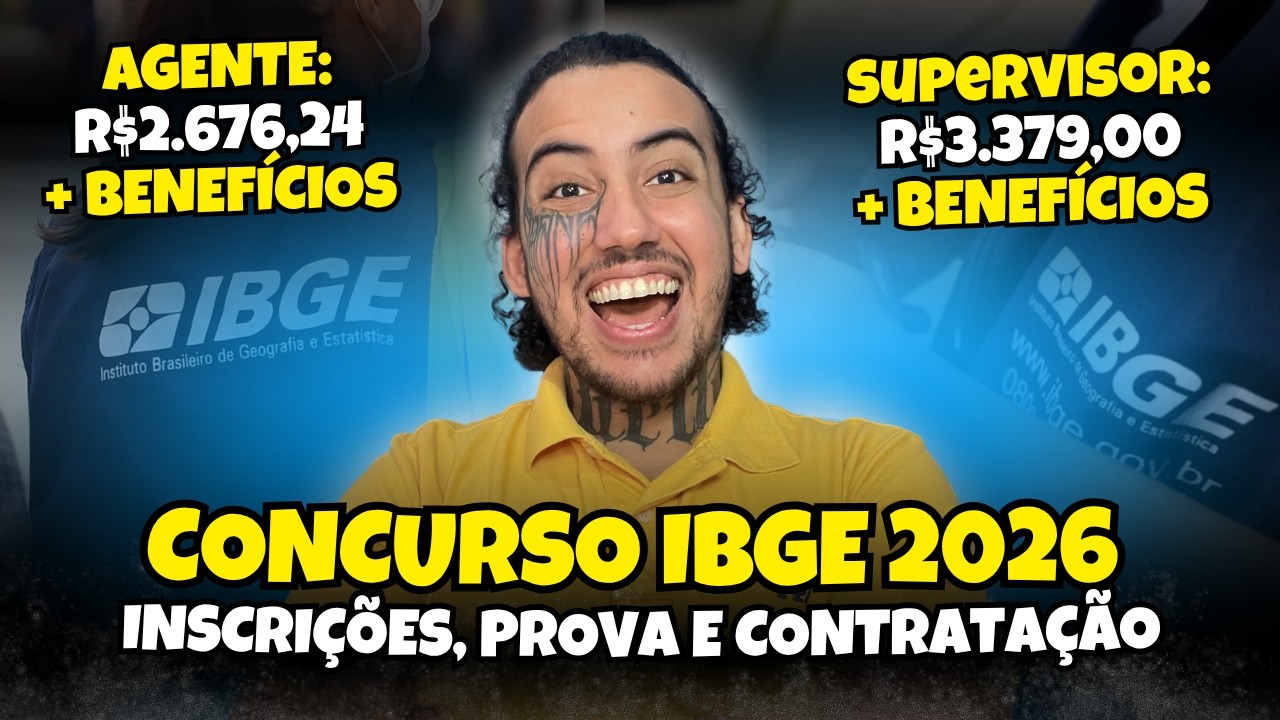 🚨 NOVIDADES sobre o concurso IBGE: inscrição, prova e contratações
