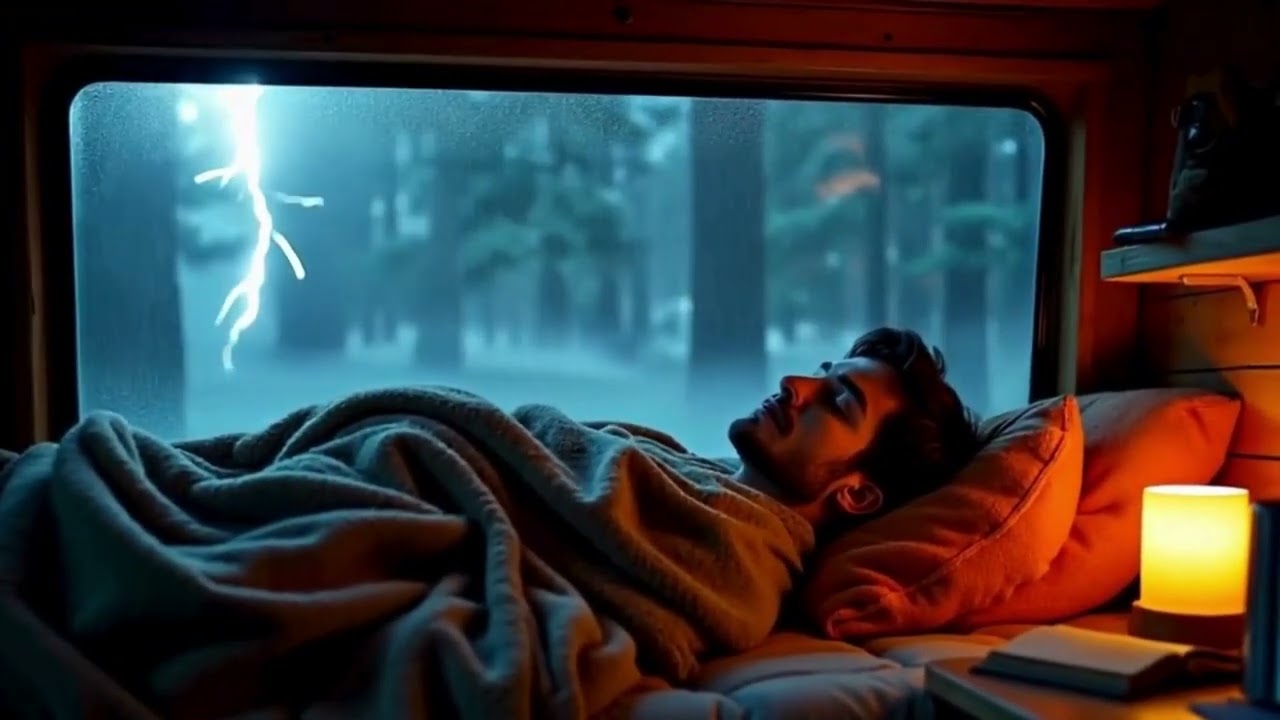 Thunder & Trees 🌲⚡ | Sleep in Car with Powerful Storm Outside | 10 Hours