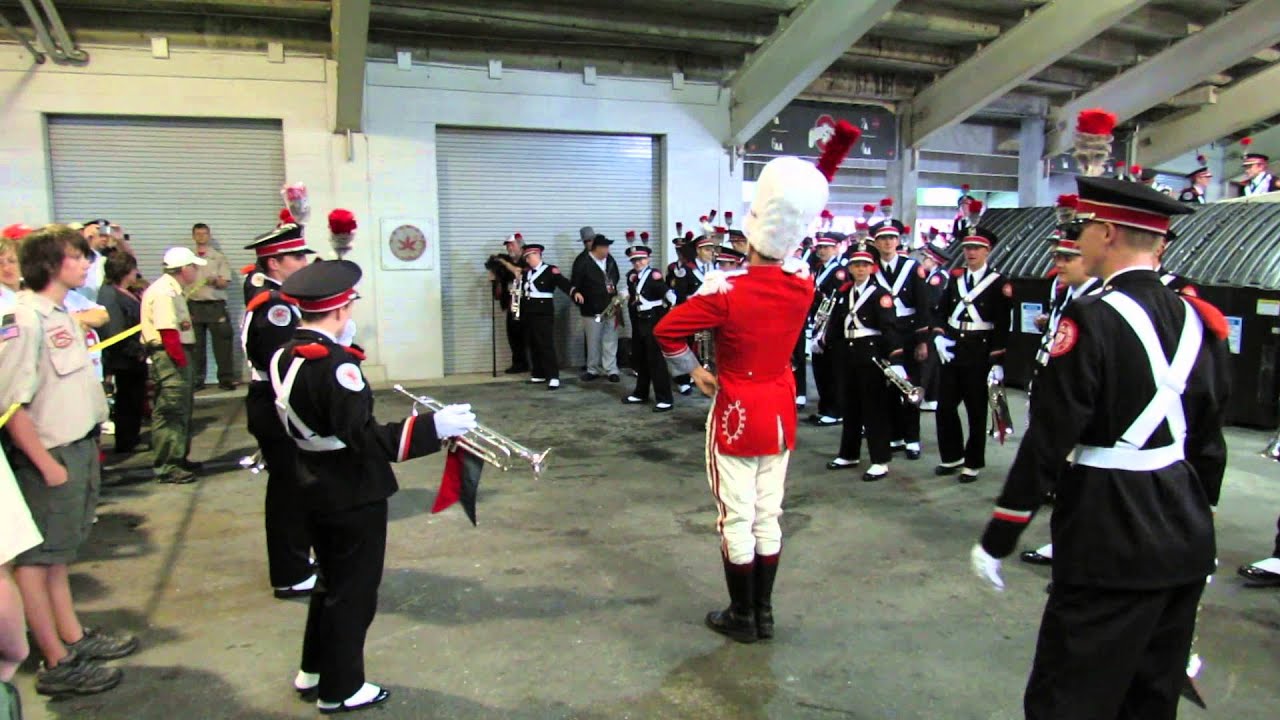 OSUMB 9 21 2013 Drum Major David Pettit performs the Three Knocks Ritual pregame OSU vs Florida A M