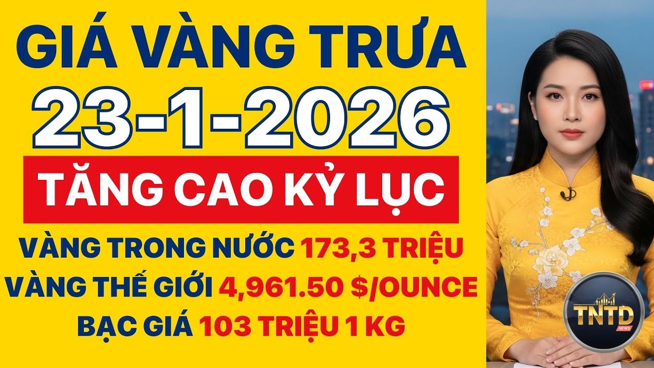 Giá vàng hôm nay | Trưa Ngày 23/1/2026 | GIá vàng thế giới, trong nước, giá bạc, ngoại tệ, Bitcoin.