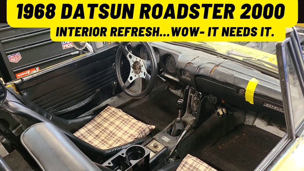 FORGOTTEN Datsun Roadster INTERIOR refresh. DASH restoration and NEW CARPET!!