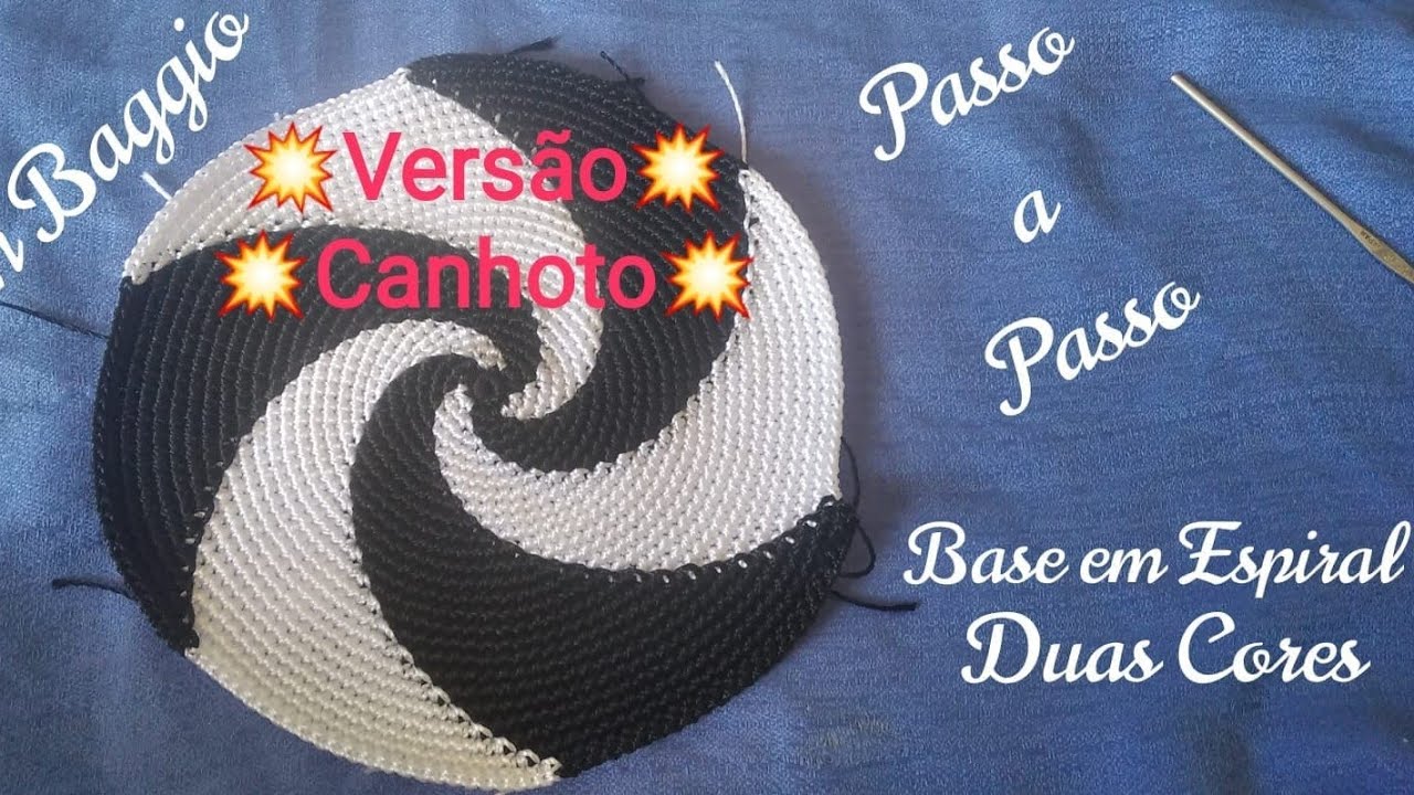 Versão Canhoto - Base para Boné de Crochê Espiral Duas Cores - Passo a Passo