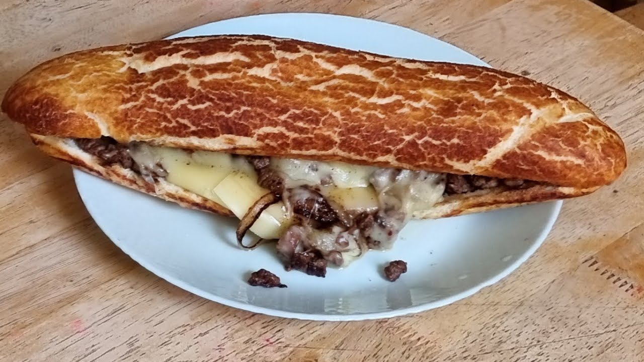 Beefsteak sandwich on uniflame 36inch gas griddle