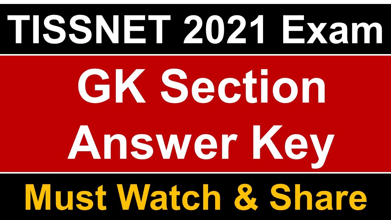 TISSNET 2021 GK Answer Key || Must Watch and Share