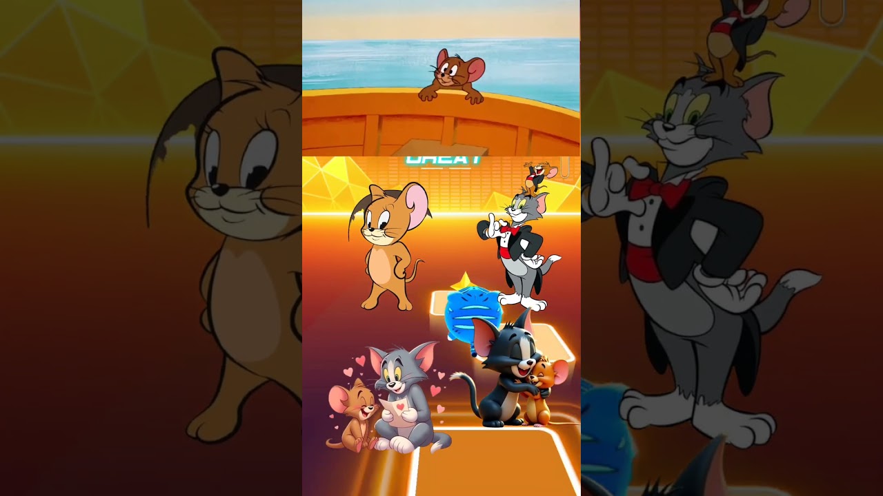 "Tom Jerry Cute Love 💖🔥 | Funny Tiles Hop Moments 🎶😂"