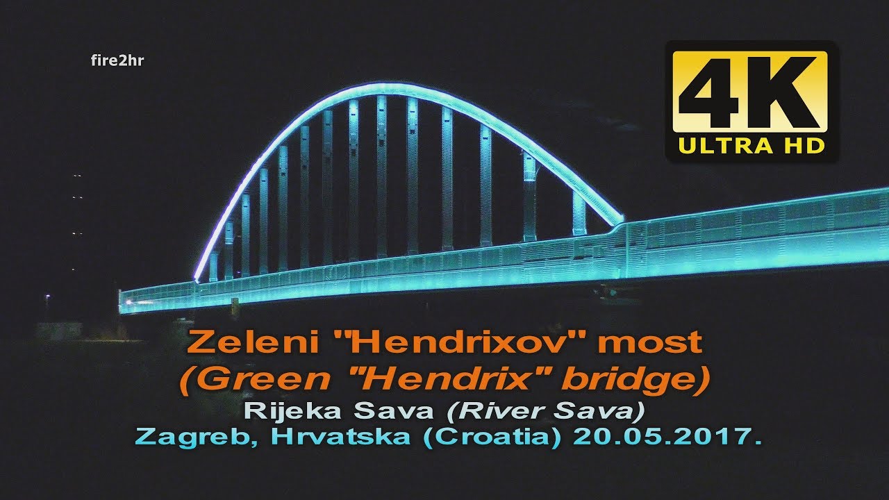 [4K] Zeleni "Hendrixov" most (Green "Hendrix" bridge) (Zagreb, Croatia 20.05.2017.)