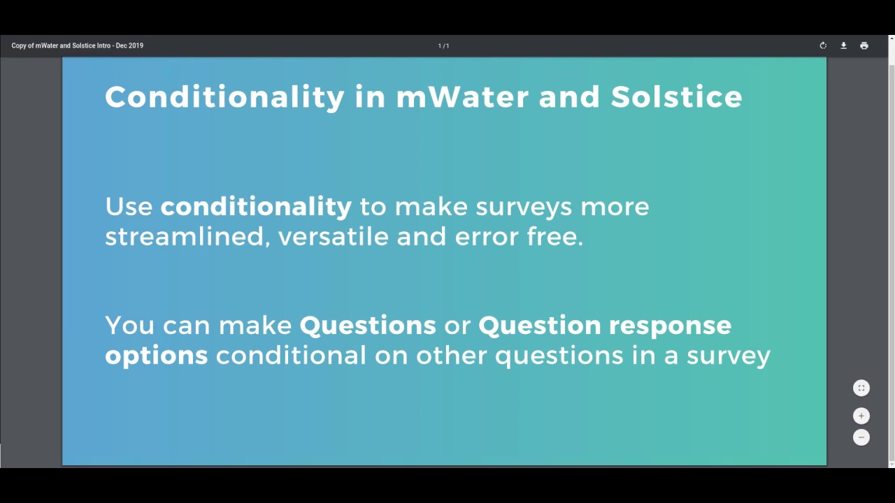 Adding Conditionality to Surveys