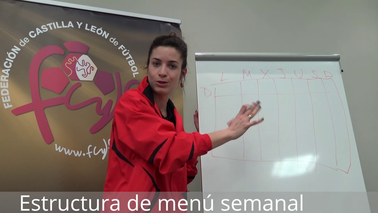 Nutrición Deportiva para futbolistas FCyLF. Estructura de menú semanal.