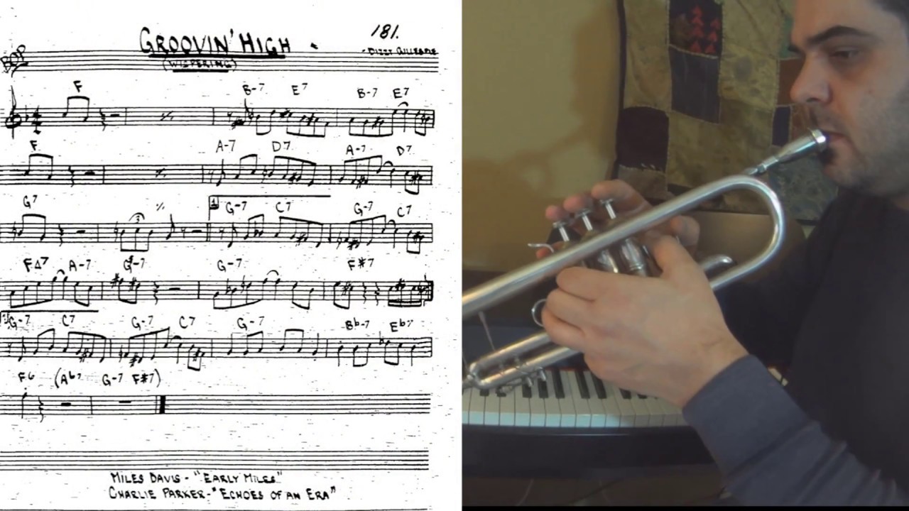 Groovin' High - trumpet cover theme tutorial