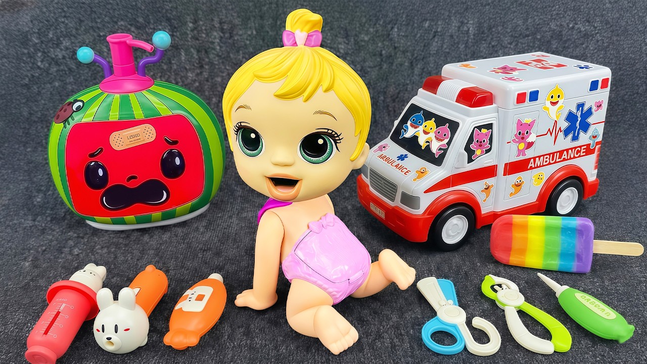 16 Minutes Satisfying with Surprise Toys Unboxing Doctor Toys, Pinkfong Ambulance Playset ASMR TOY10