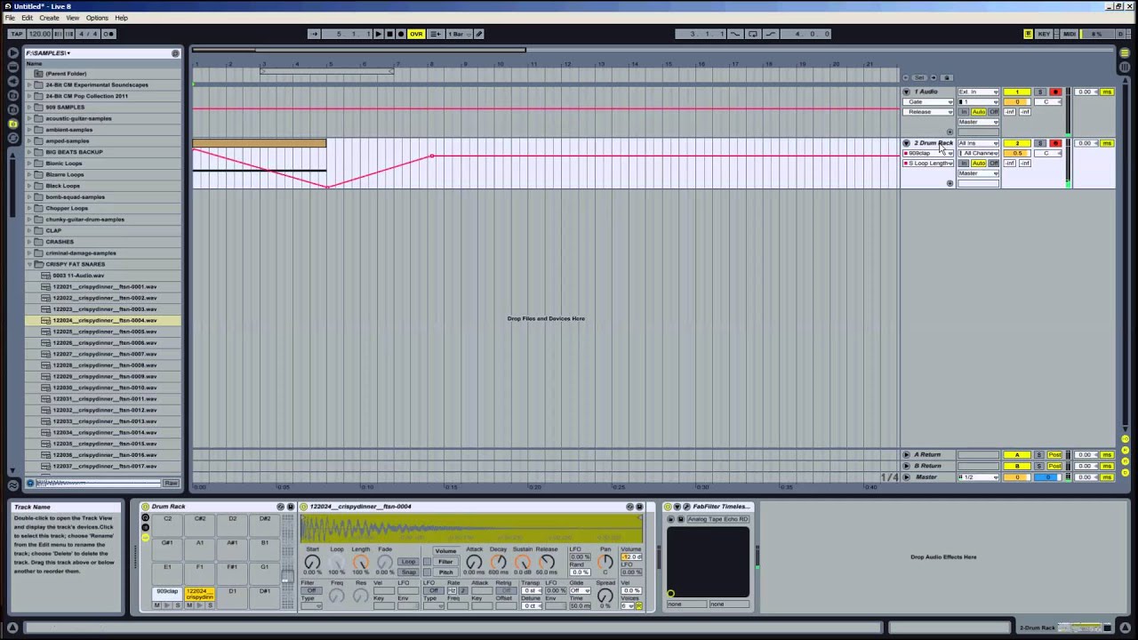 ABLETON TUTORIAL - MAKING BASS AND LEAD SOUNDS FROM SHORT SAMPLES IN DRUM RACK