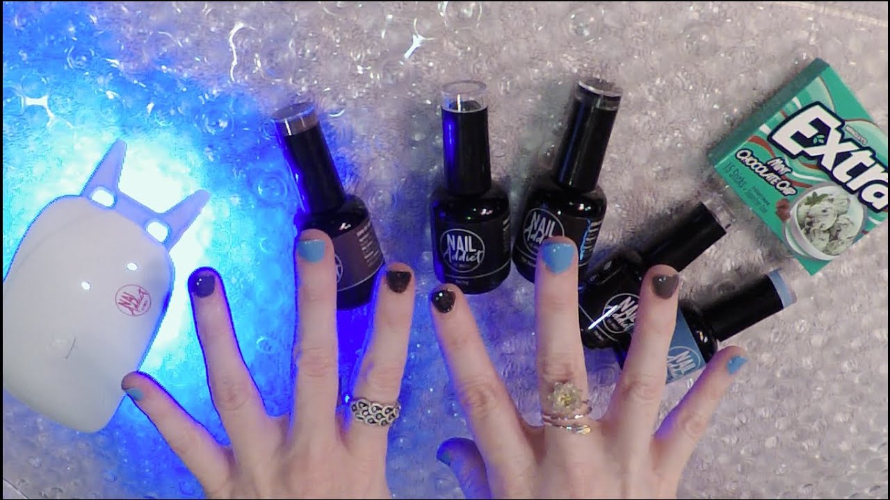 ASMR Intense Gum Chewing Ramble | Applying Gel Nail Polish For The First Time