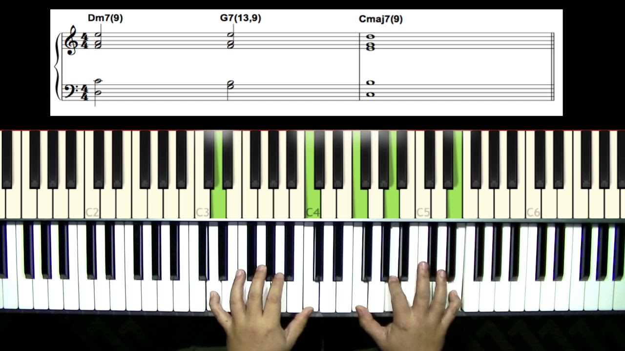 Piano Chord Patterns - ii-V-I 3rd-5th Stack Voicings
