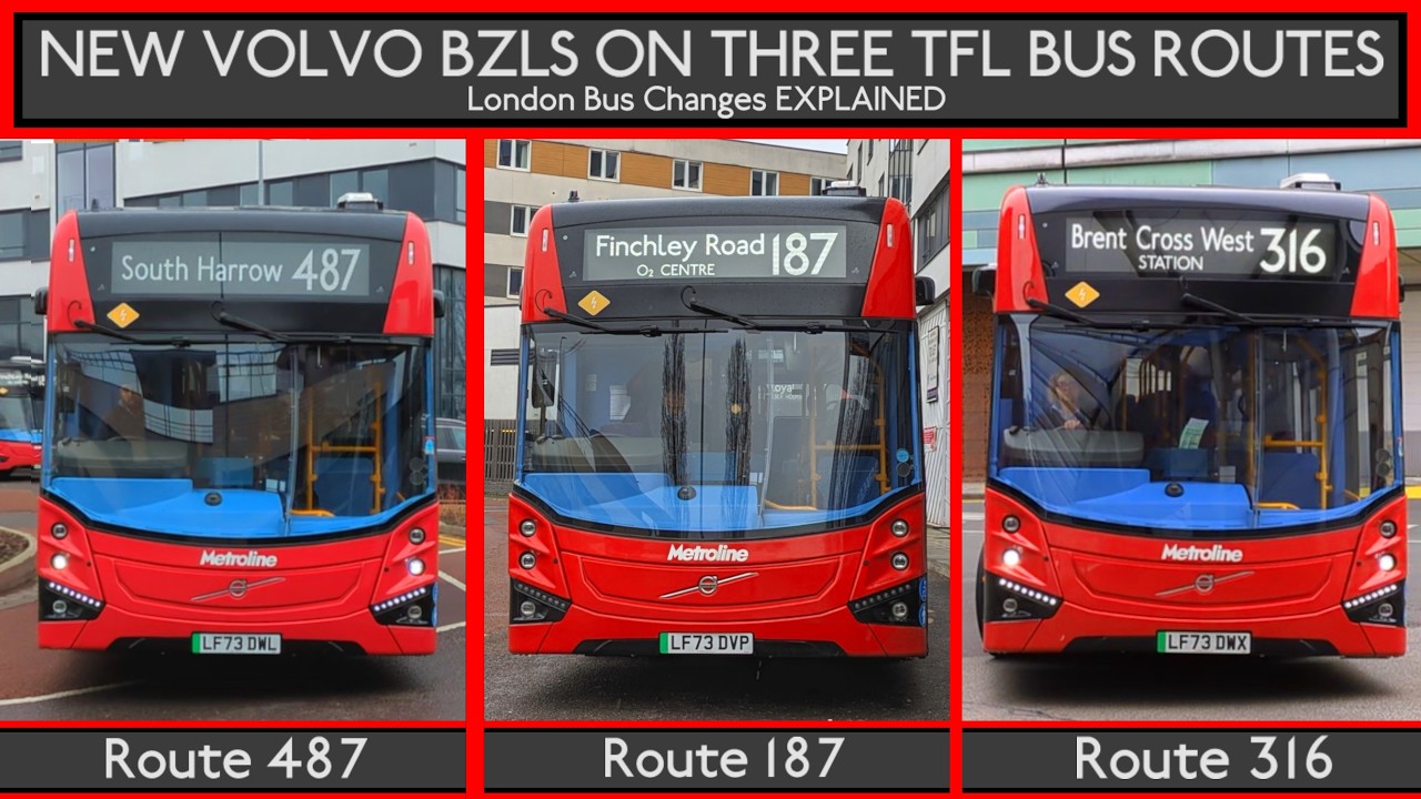 LONDON BUS CHANGES | BZLs Now On Routes 187, 316 and 487! (NEW ELECTRIC BUSES) Bus Changes Explained