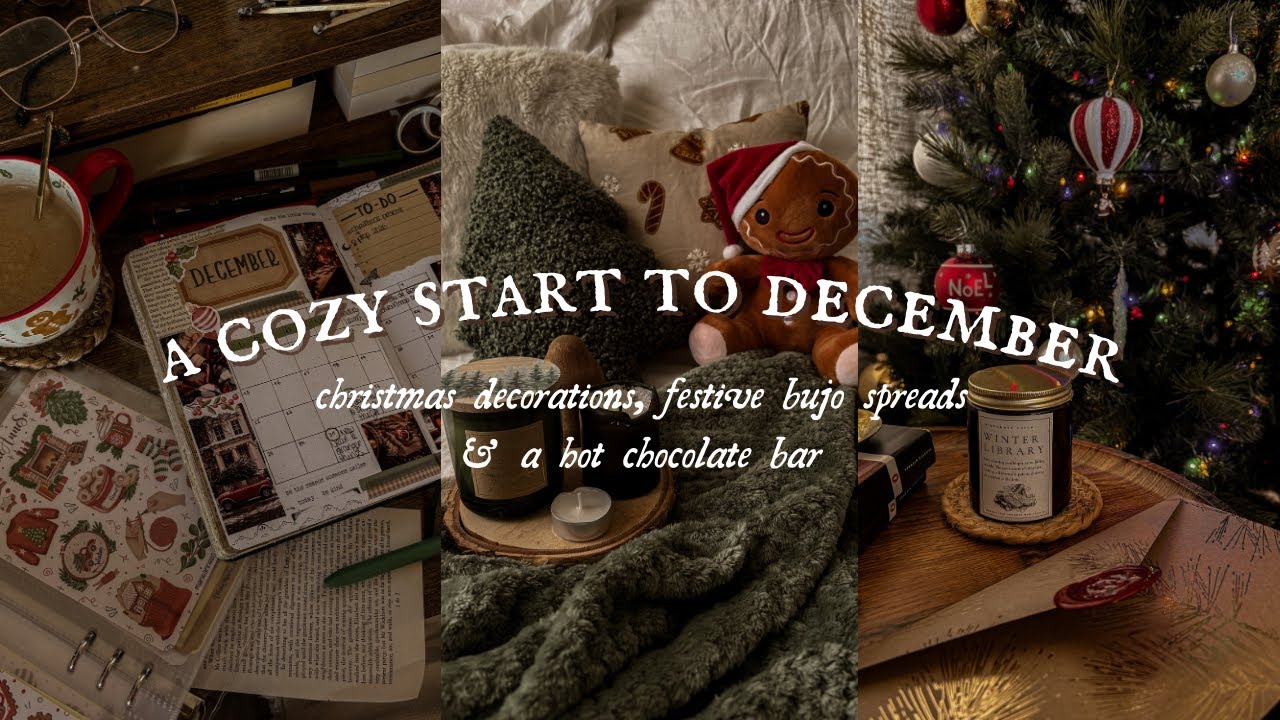 A cozy start to december | christmas decorations, festive bujo spreads & a hot chocolate bar ☕️🎄✨