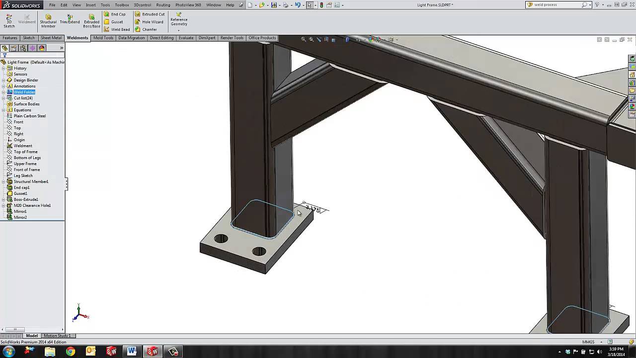 SOLIDWORKS &ndash; Creating Weld Beads