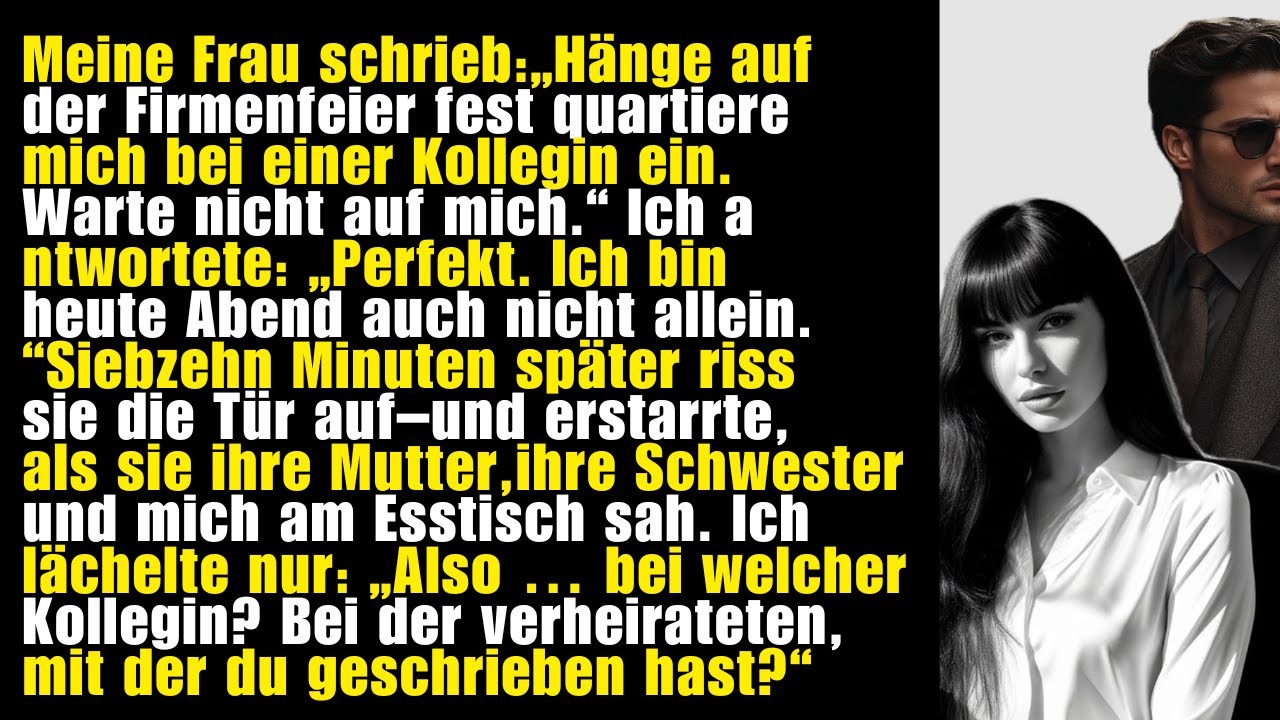 Meine Frau schrieb: „Büroparty, bleibe bei Kollegen.“ Doch ich wartete längst vor der Tür