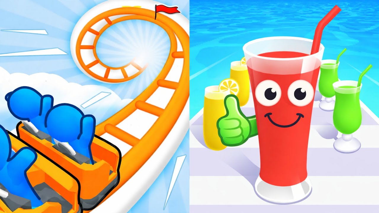 Runner Coaster vs Juice Run - Full Levels Speedrun Gameplay (Android & iOS)
