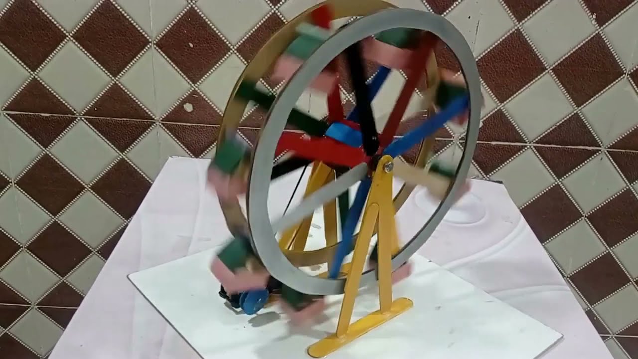 مشروع مدرسي نموذج العجلة الدوارة
