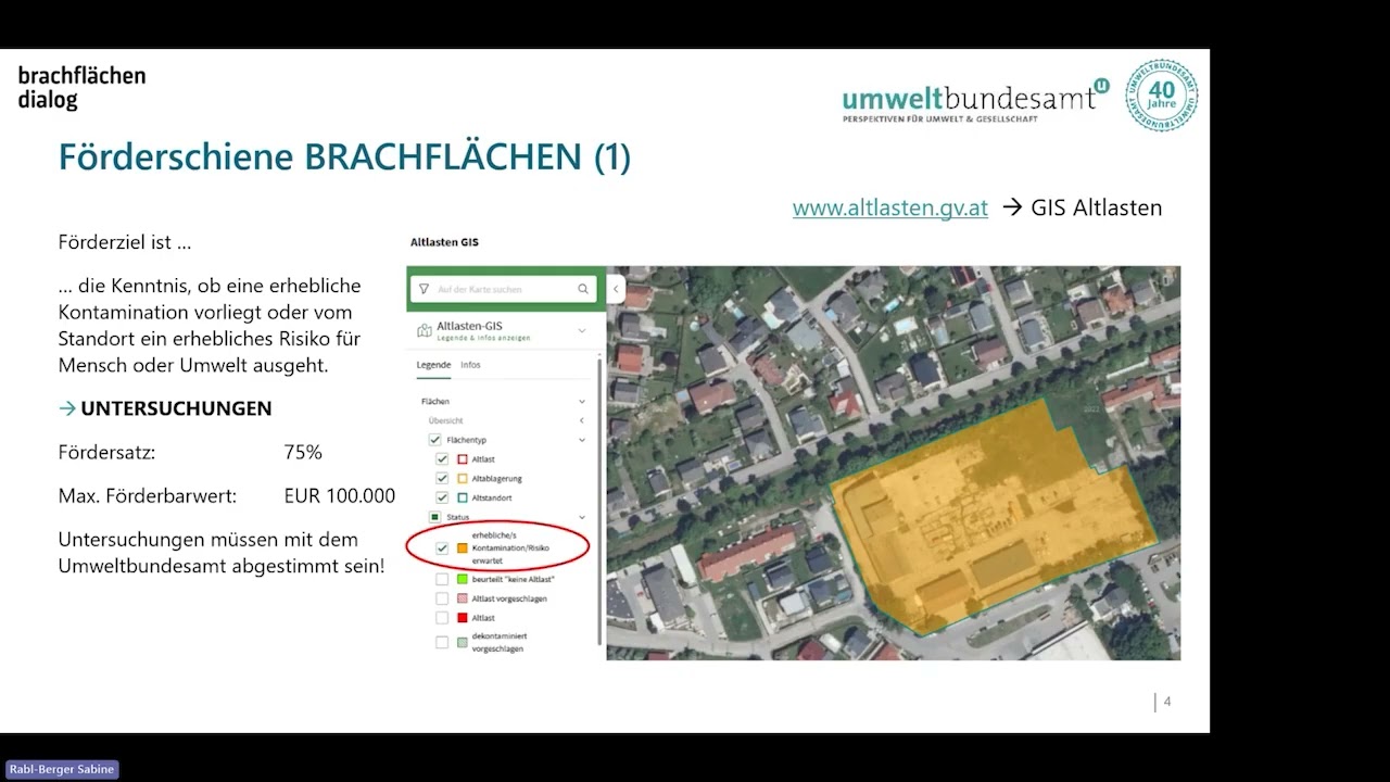Fördermöglichkeiten für Brachflächen mit Kontaminationsverdacht - Sabine Rabl-Berger